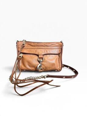 Rebecca Minkoff Mini MAC Cognac Leather Crossbody Chain